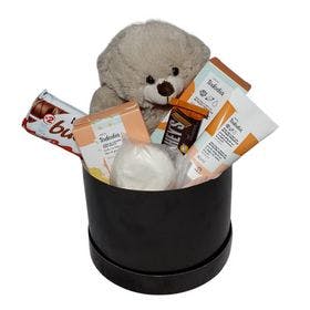 Box com Urso, Kit Natura e Chocolates