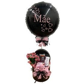 Box Dia das Mães com Balão, Chocolates, Flor e Natura